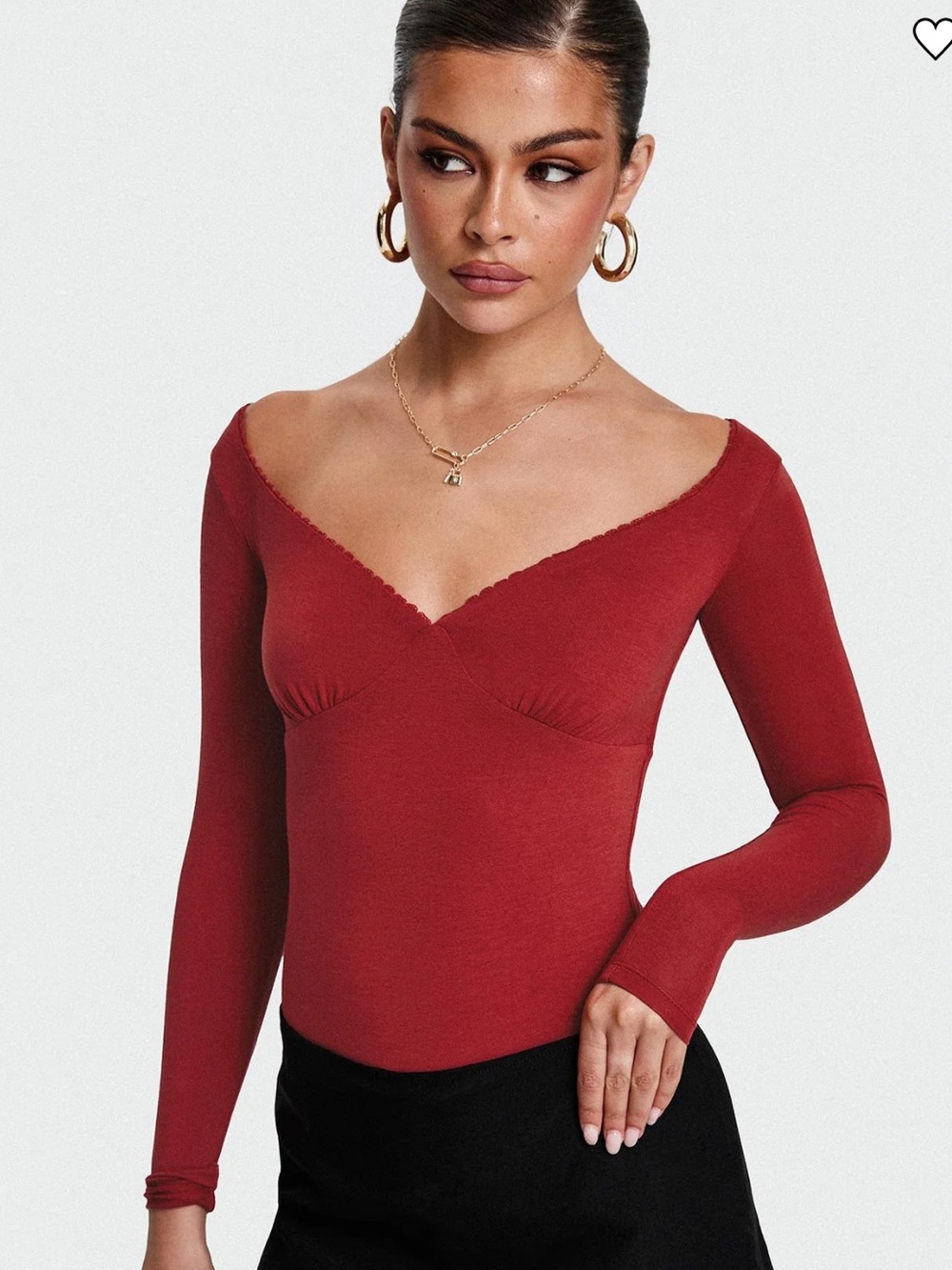 PRINCESS POLLY burgundy bodysuit